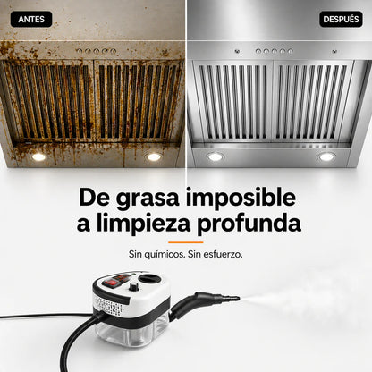 Limpiador a Vapor Portátil 2500W PRO™ | Adiós grasa pegada al instante