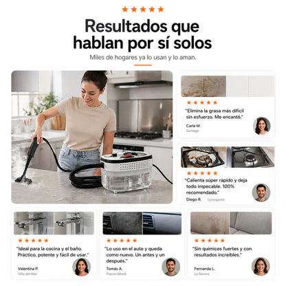 Limpiador a Vapor Portátil 2500W PRO™ | Adiós grasa pegada al instante