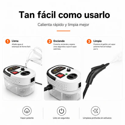 Limpiador a Vapor Portátil 2500W PRO™ | Adiós grasa pegada al instante