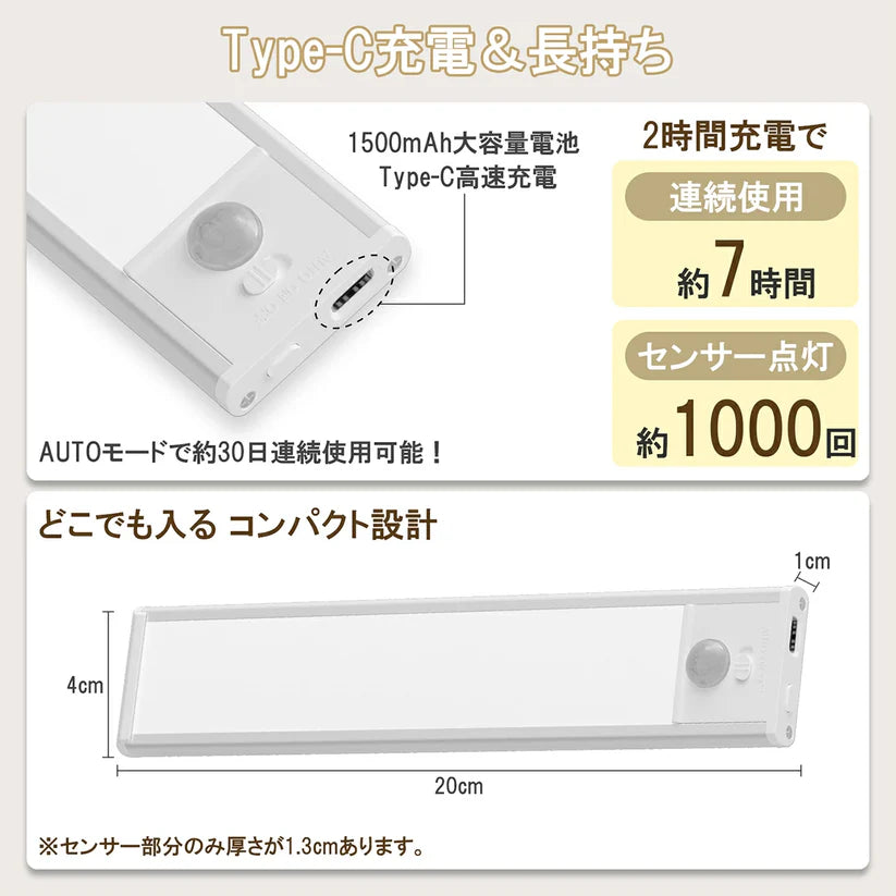 【本日終了間近！No.1獲得】Smart Motion Light™ 20cm 充電式